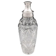 Art Deco Sterling Silver & Glass Cocktail Shaker