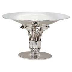 Antique Art Deco Sterling Silver Hand Made Centrepiece Robert Edgar Stone