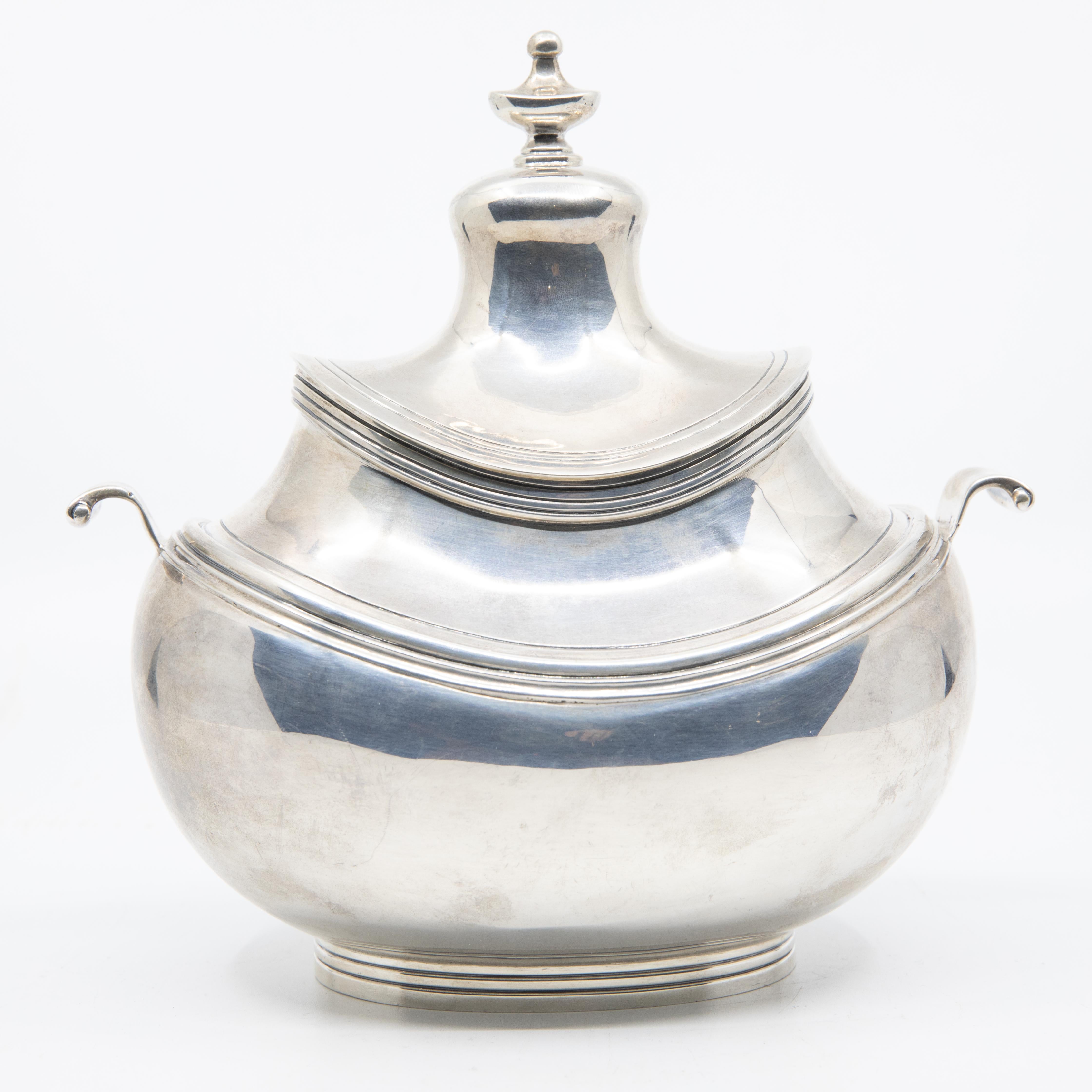 Art Deco Sterling Silver Handmade Tea Set with Rosewood Handles 15
