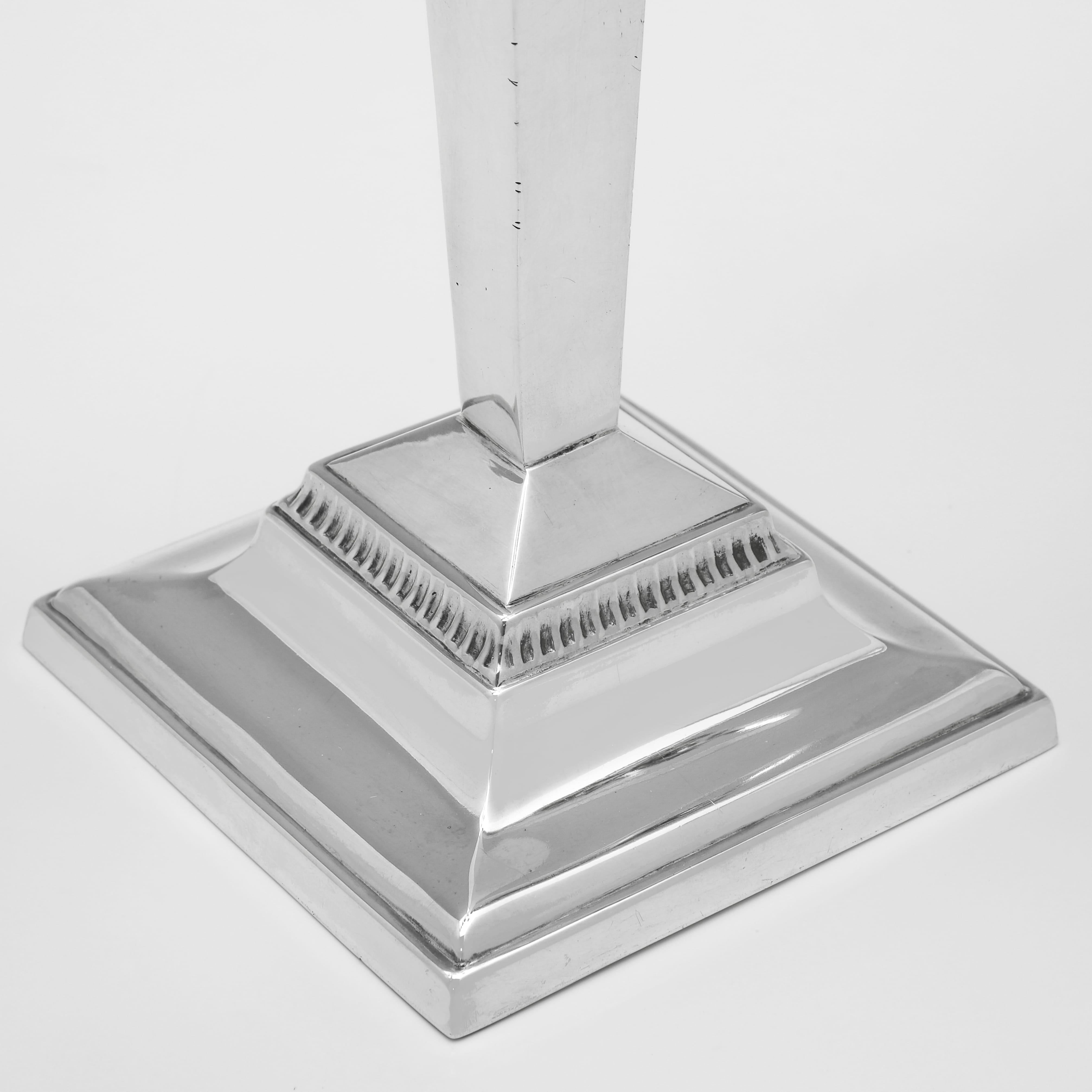 English Art deco sterling silver Hanukkah Menorah or Hunukkiah made in 1938 For Sale