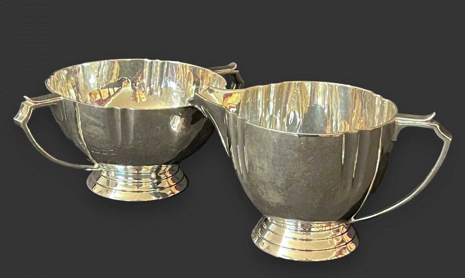 Art Deco Sterling Silver & Ivory Tea & Coffee Service & Tray By Ed For Sale 9