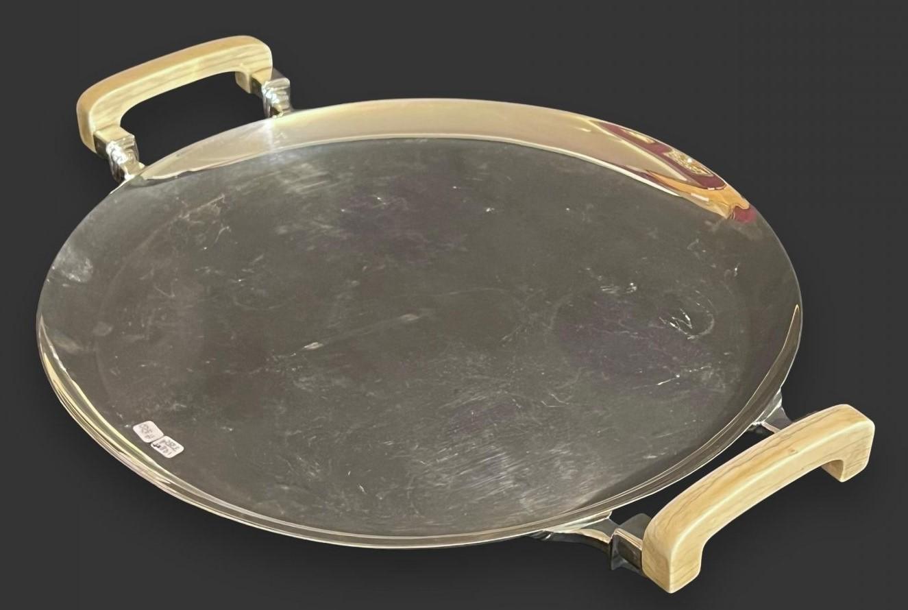 Art Deco Sterling Silver & Ivory Tea & Coffee Service & Tray By Ed In Excellent Condition For Sale In London, GB