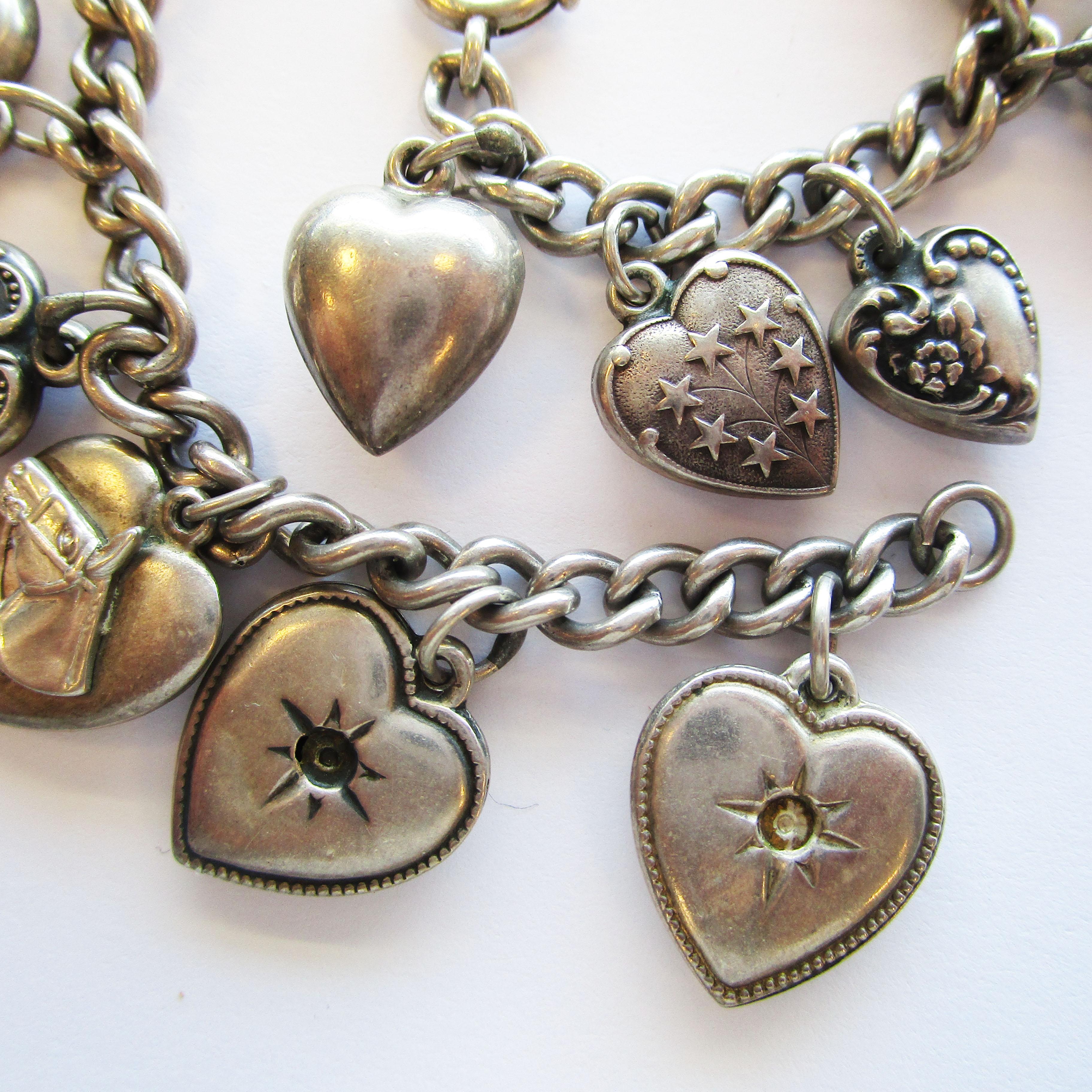 victorian puffy heart charms
