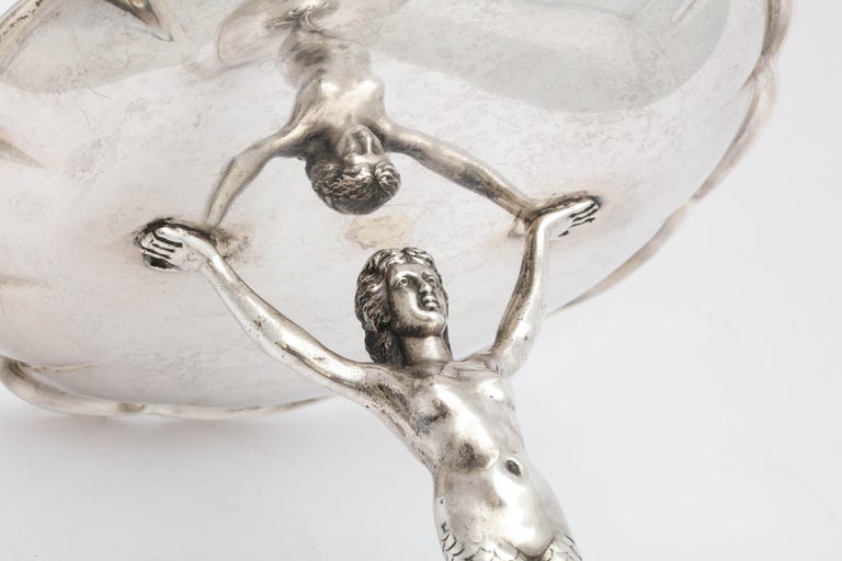 Art Deco Sterling Silver Mermaid Figural Tazza For Sale 9
