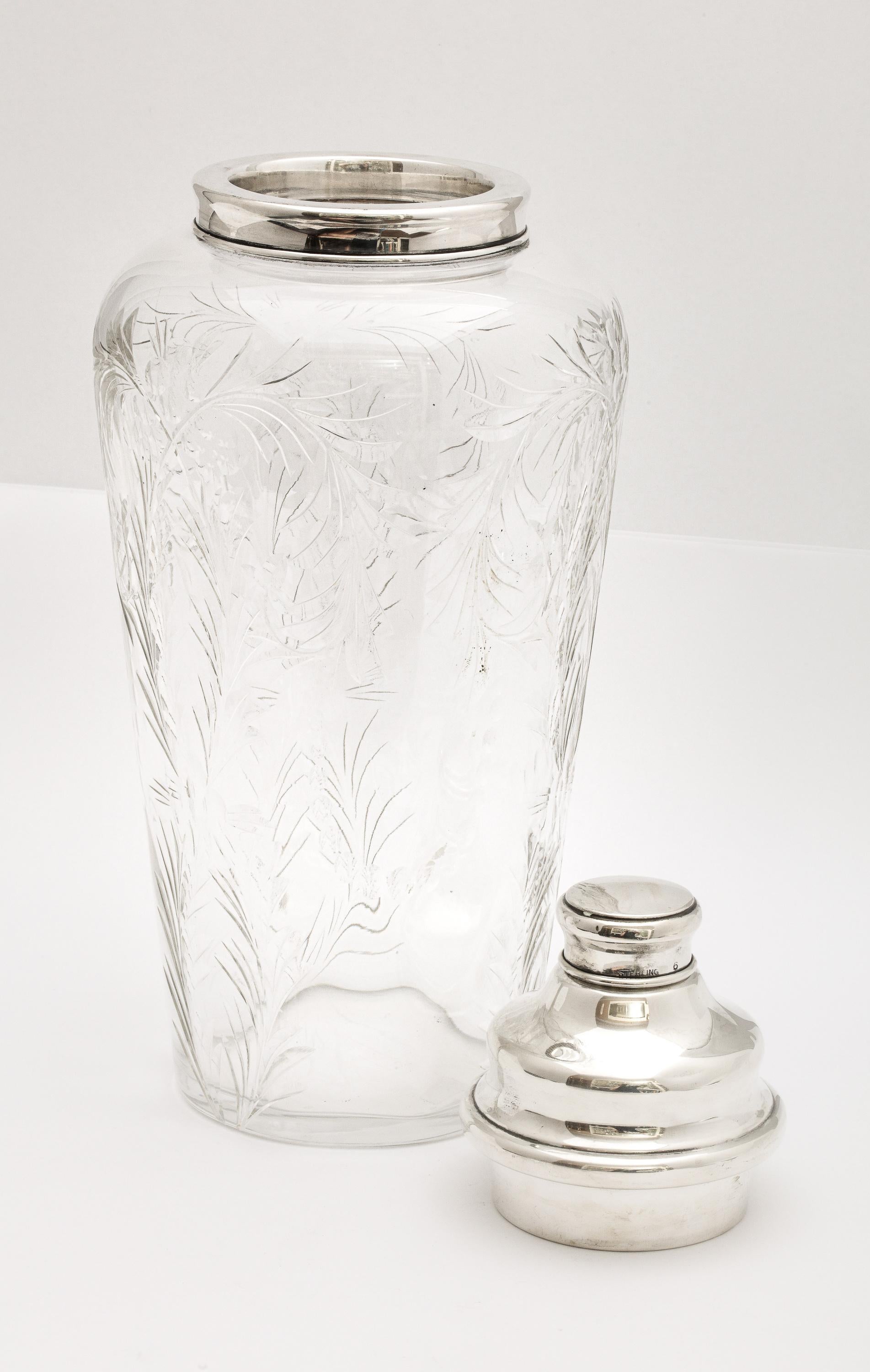 Art Deco Sterling Silver-Mounted Cocktail Shaker by Hawkes 5