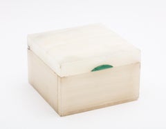 Art Deco Sterling Silver-Mounted Onyx Table Box With Hinged Lid
