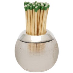 Antique Art Deco Sterling Silver Mounted Threaded Crystal Match Striker