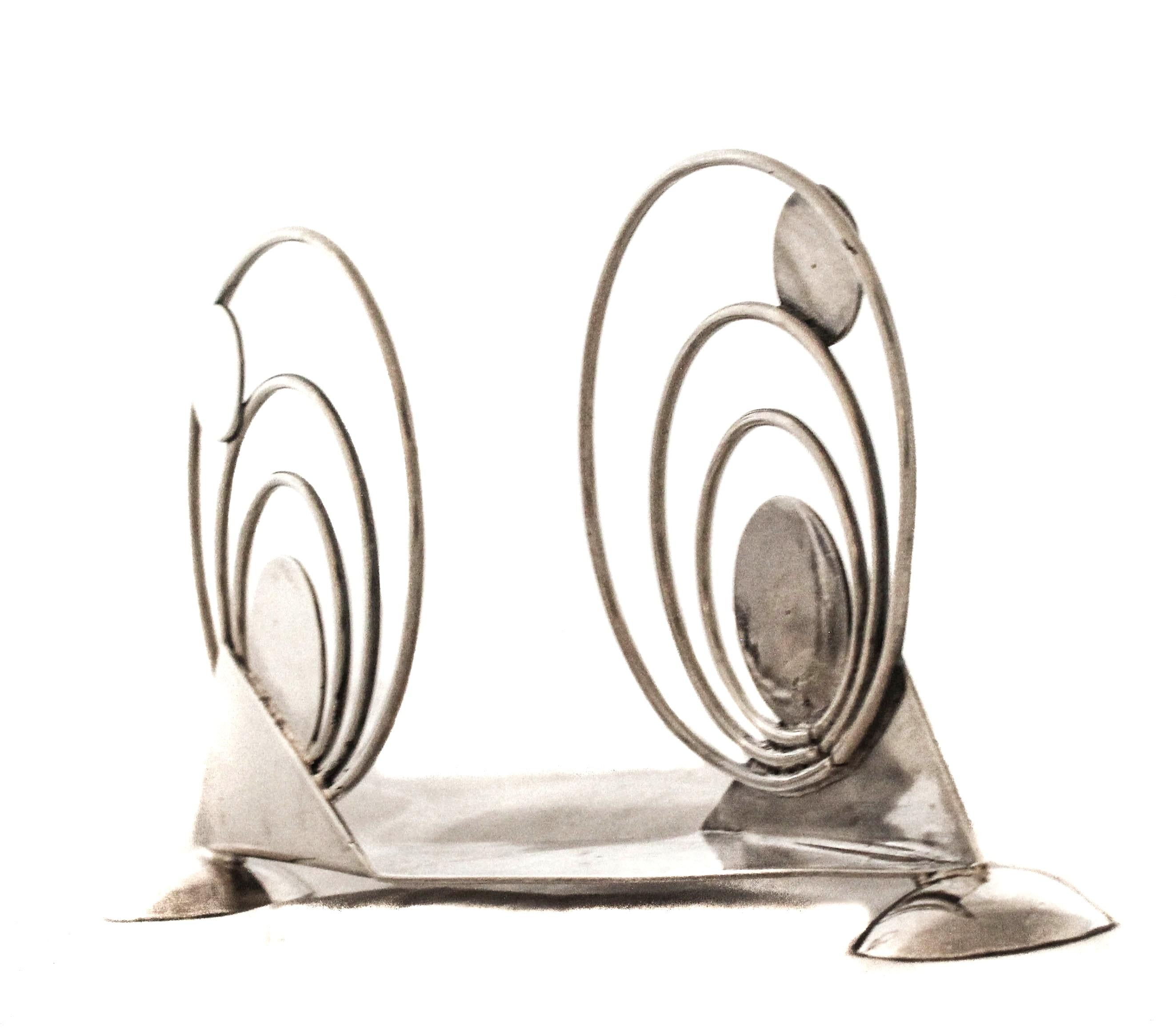 Americano Portatovaglioli Art Deco in argento Sterling in vendita
