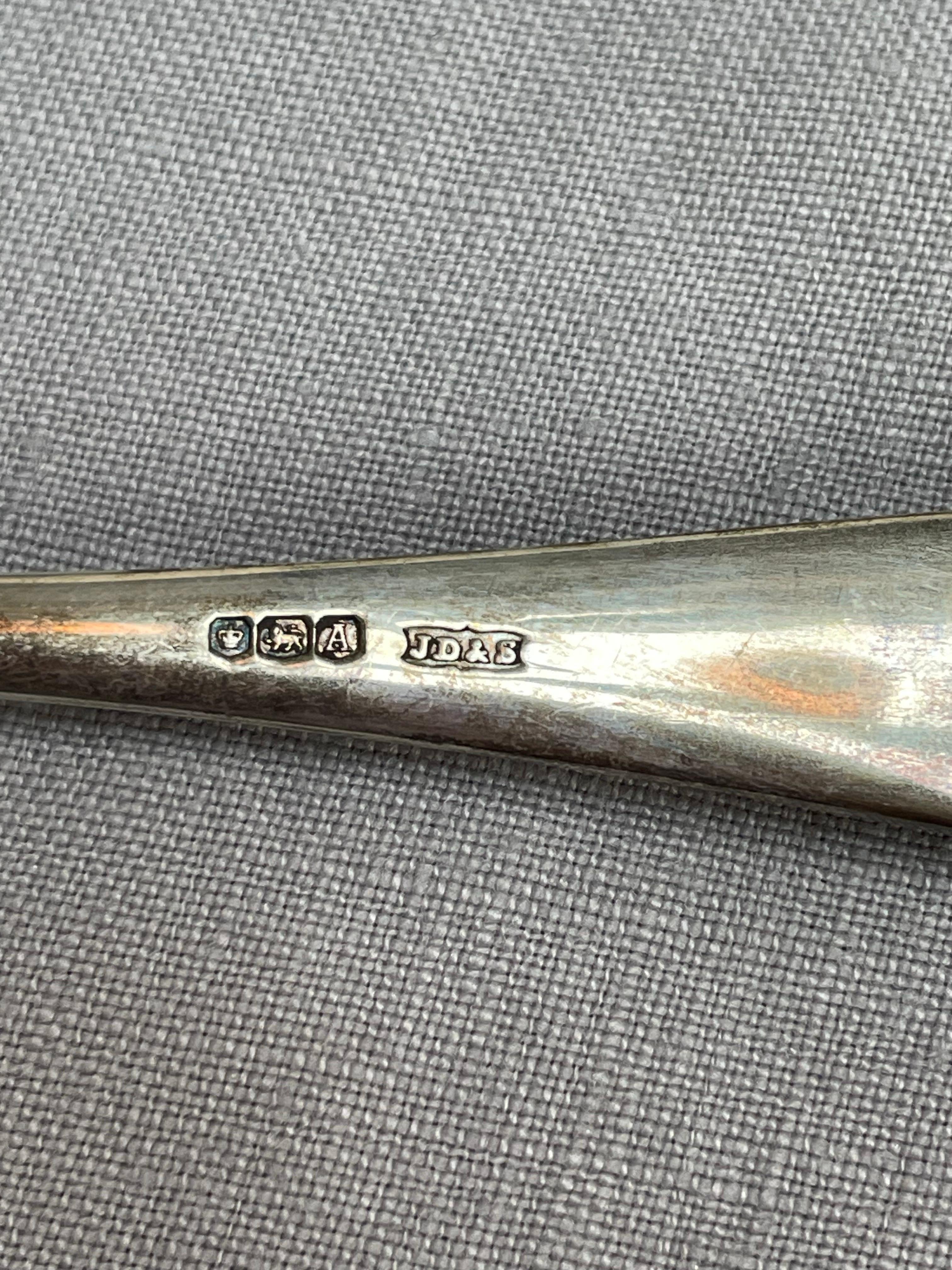 Art Deco Sterling Silver Oyster Fork Set by James Deakin & Sons, London, 1936 For Sale 1