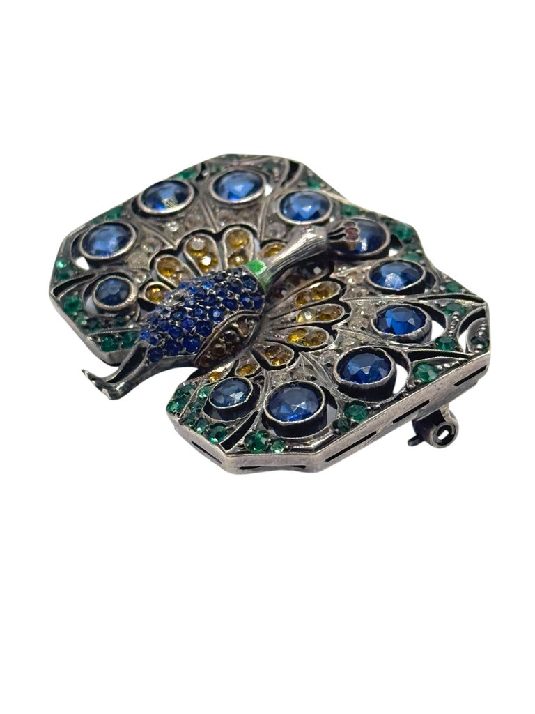 Broche De Revers Homme En Argent Sterling 925 Motif Cancer - Style Art Déco Années 1920, Neuf