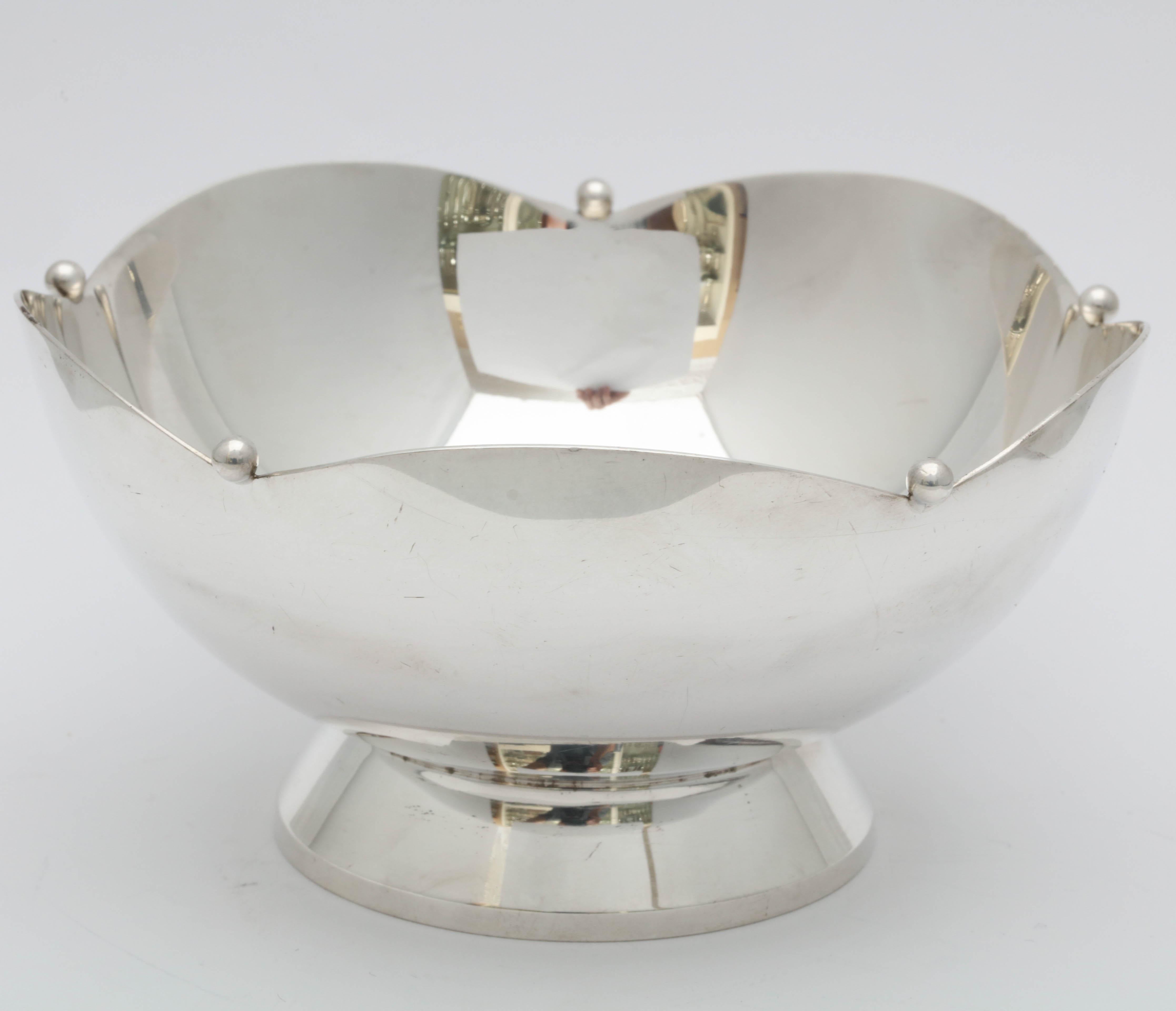 American Art Deco Sterling Silver Pedestal-Based Mints/Nuts Bowl