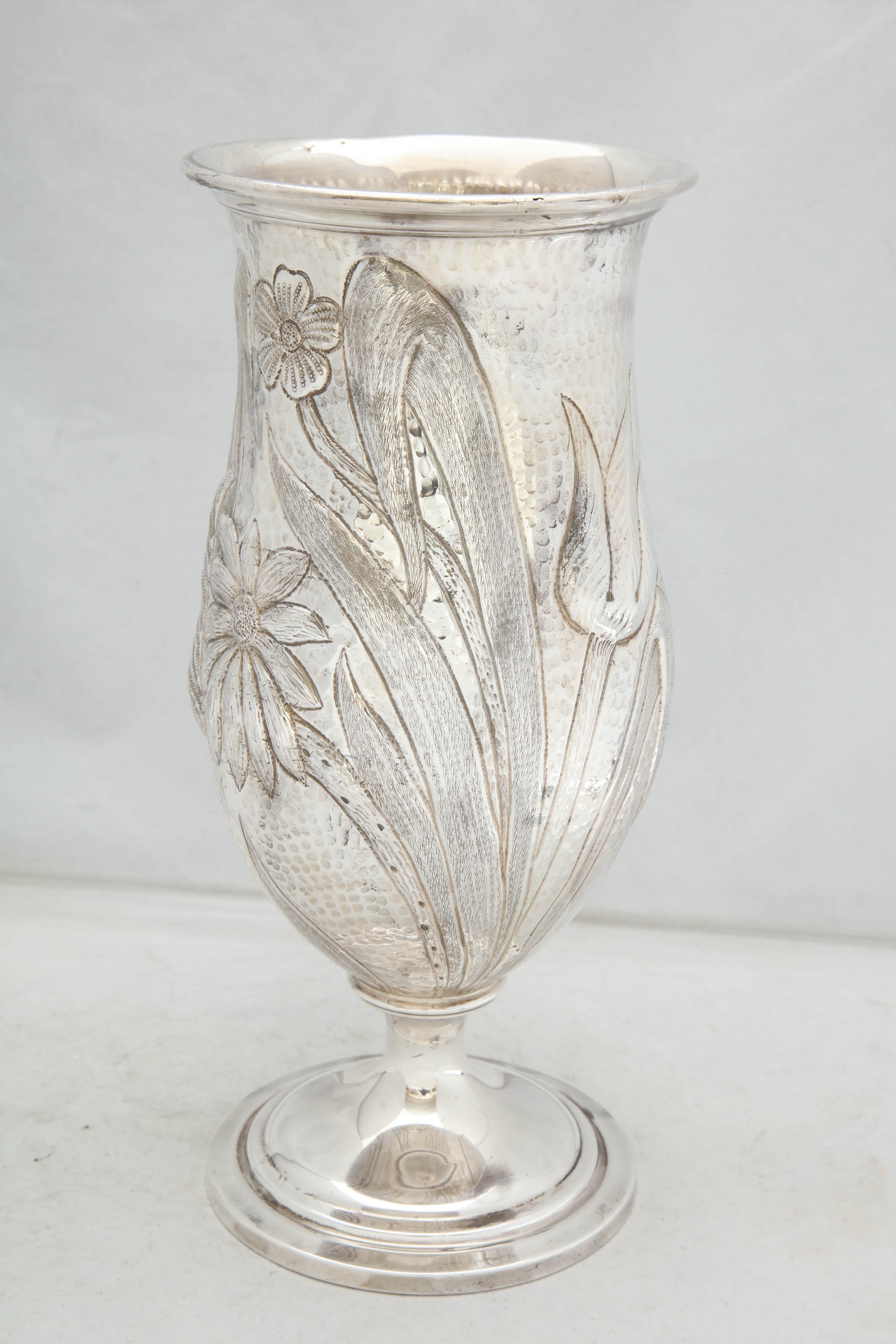 Art Nouveau - Style Sterling Silver Pedestal, Based Vase by Gorham For Sale 5