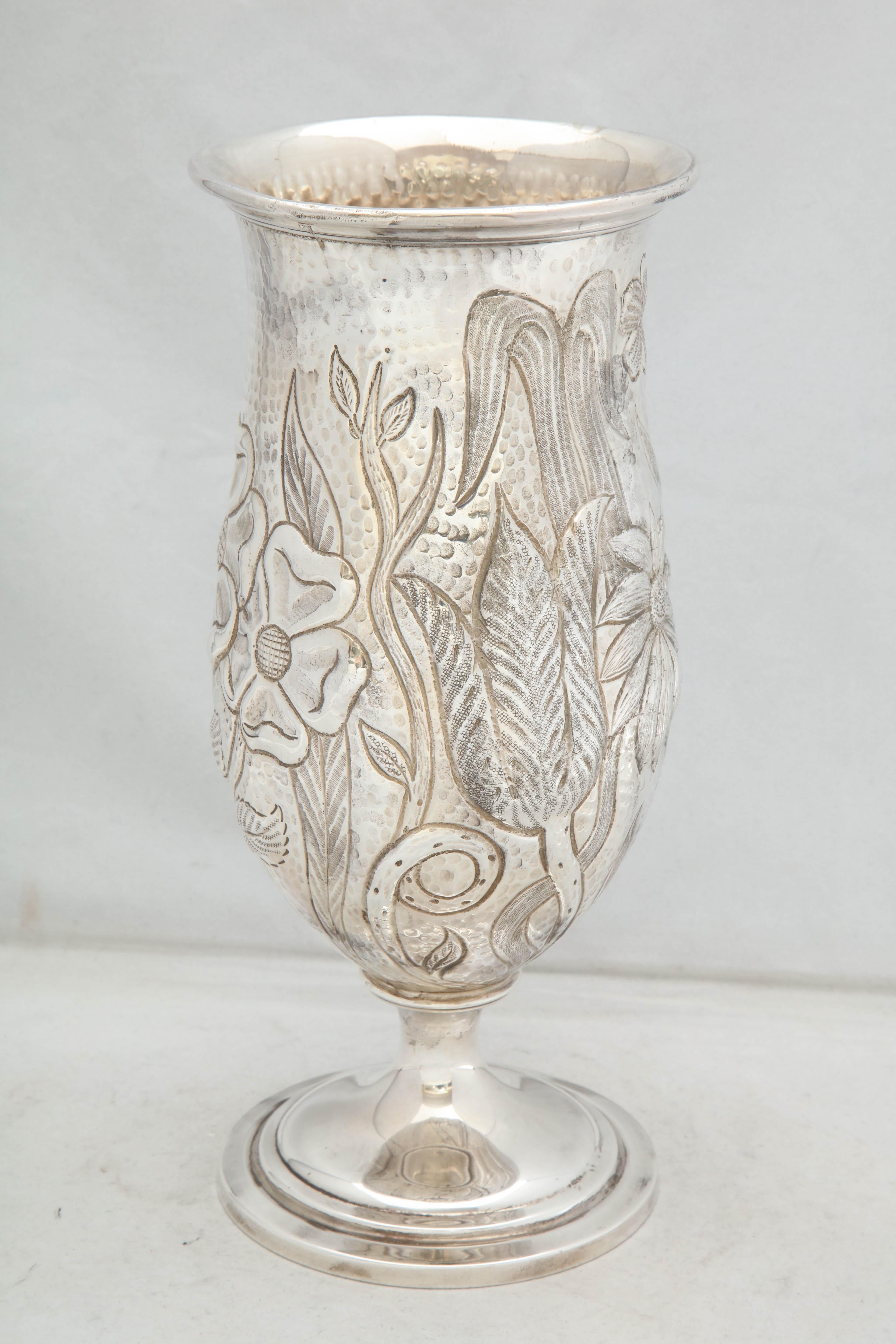 Art Nouveau - Style Sterling Silver Pedestal, Based Vase by Gorham For Sale 7