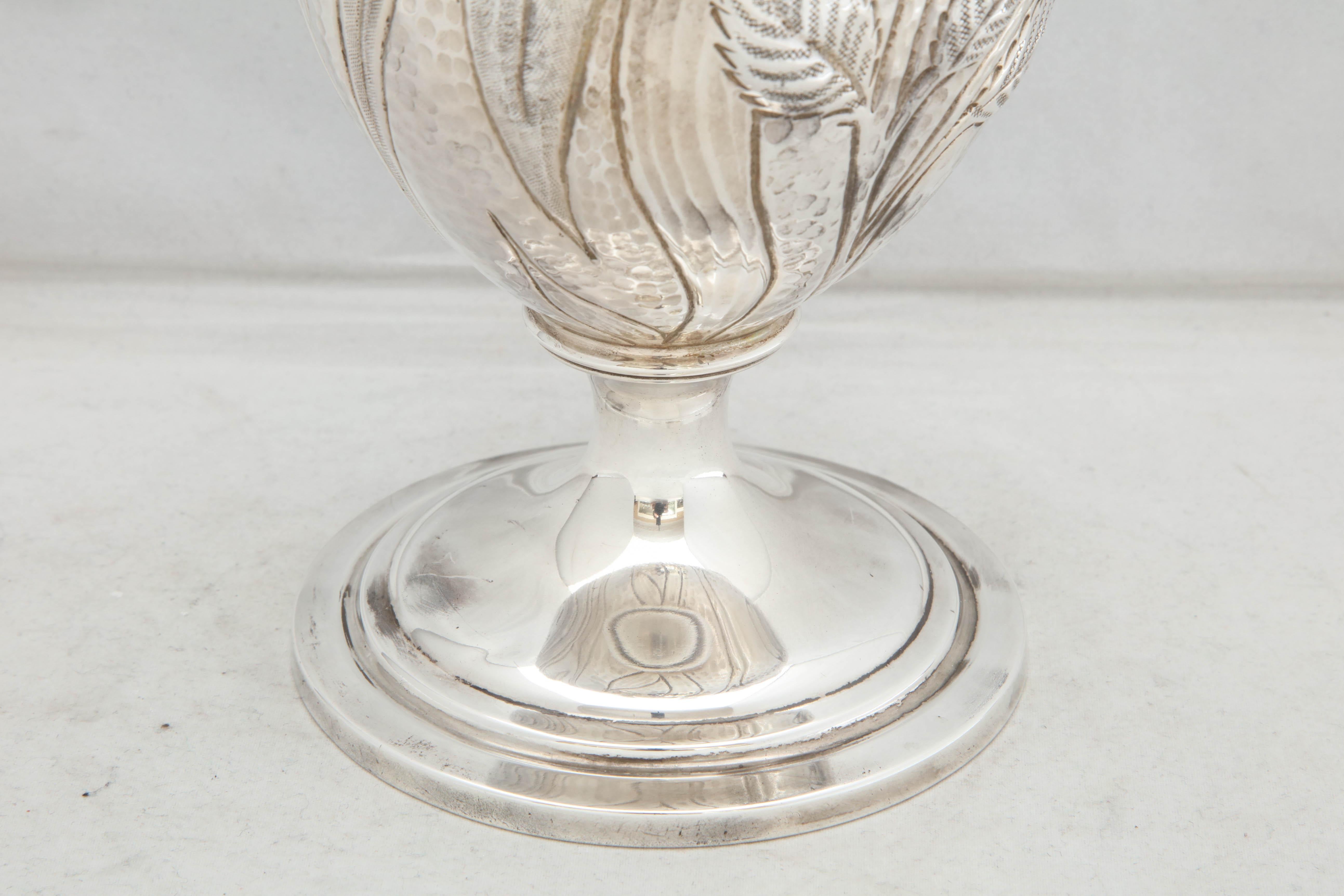 Early 20th Century Art Nouveau - Style Sterling Silver Pedestal, Based Vase by Gorham For Sale