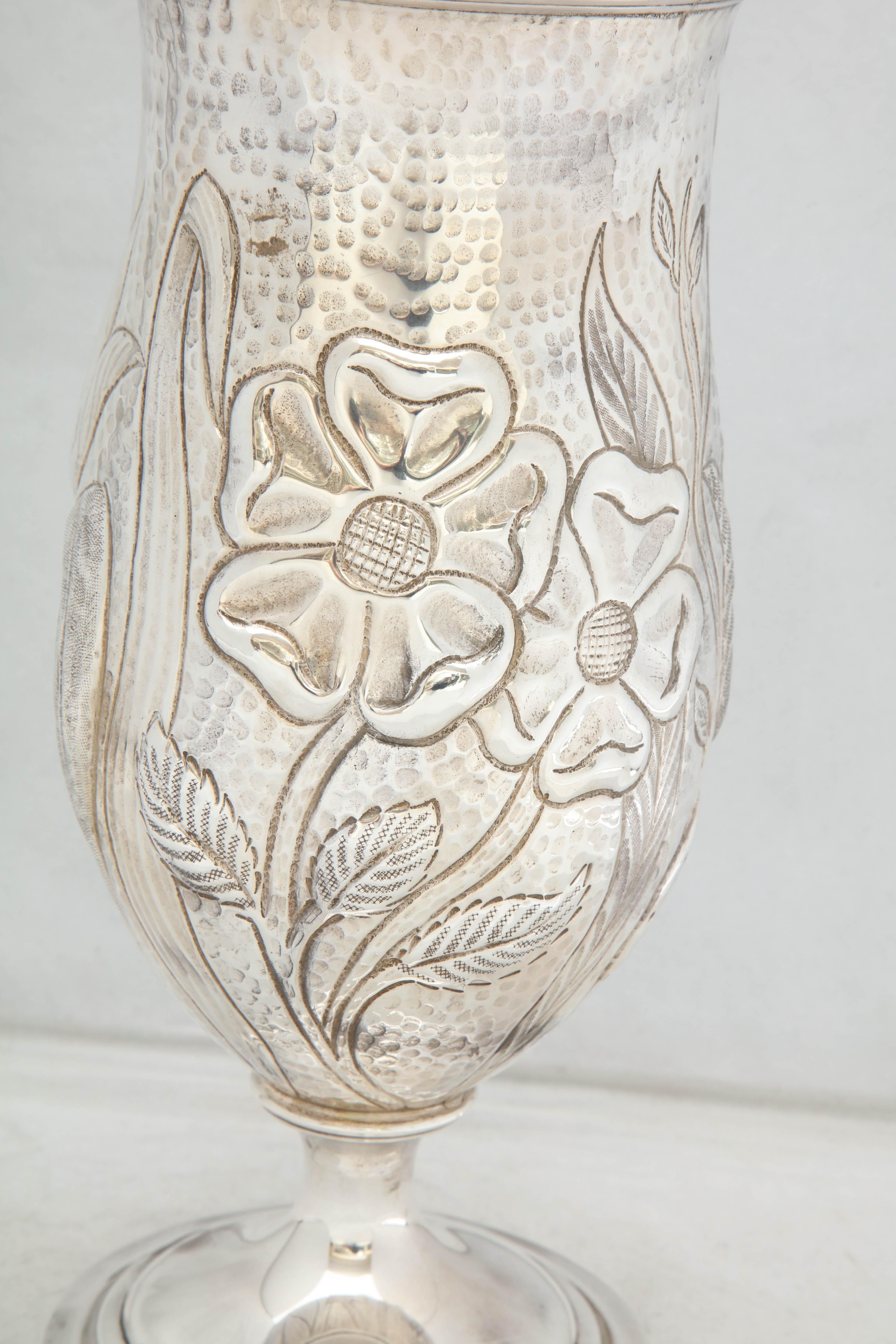 Art Nouveau - Style Sterling Silver Pedestal, Based Vase by Gorham For Sale 1