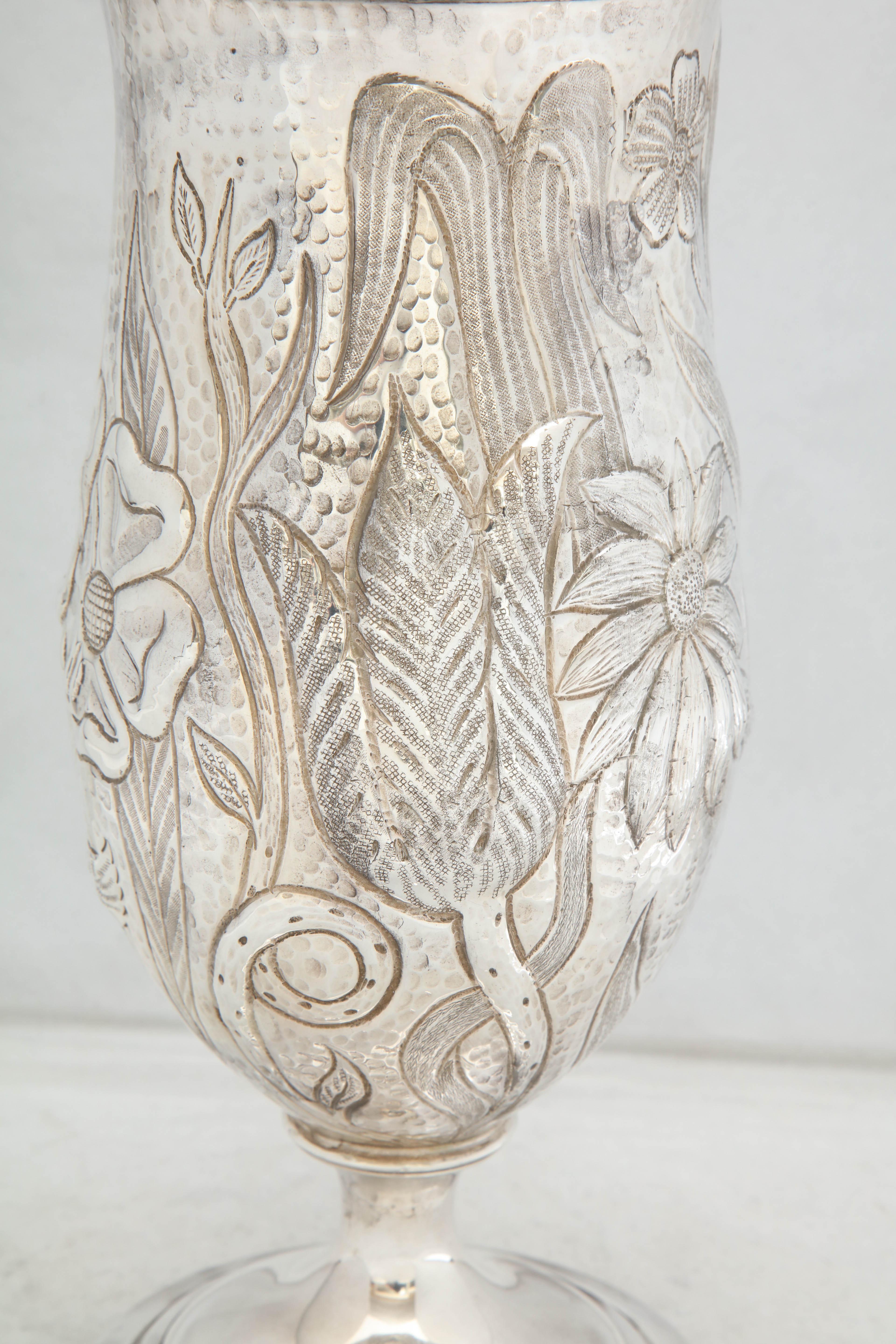 Art Nouveau - Style Sterling Silver Pedestal, Based Vase by Gorham For Sale 2