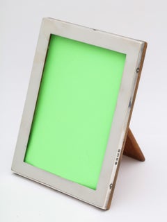 Art Deco Sterling Silver Picture Frame With Wood Back