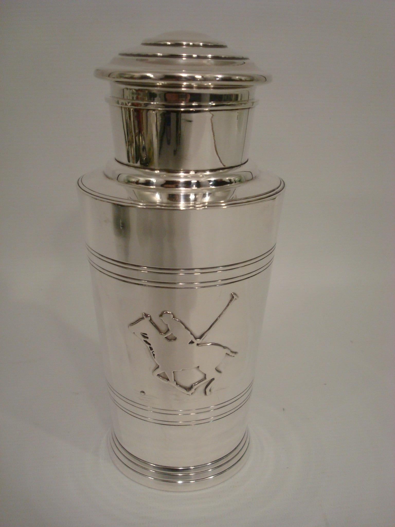 Argentine Art Deco Sterling Silver Polo / Horse Cocktail Shaker 1930´s Trophy / Cup