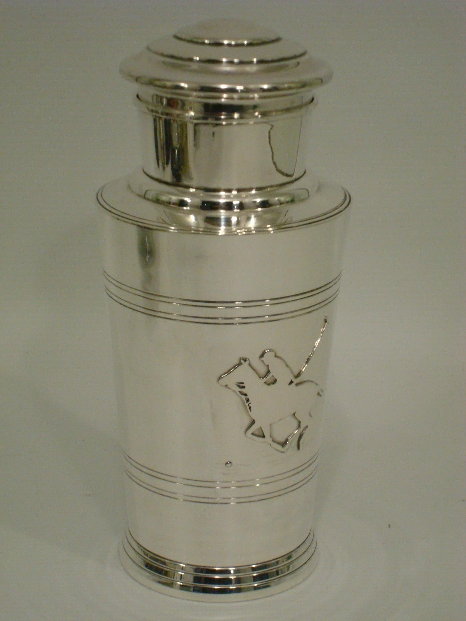 Art Deco Sterling Silver Polo / Horse Cocktail Shaker 1930´s Trophy / Cup 1