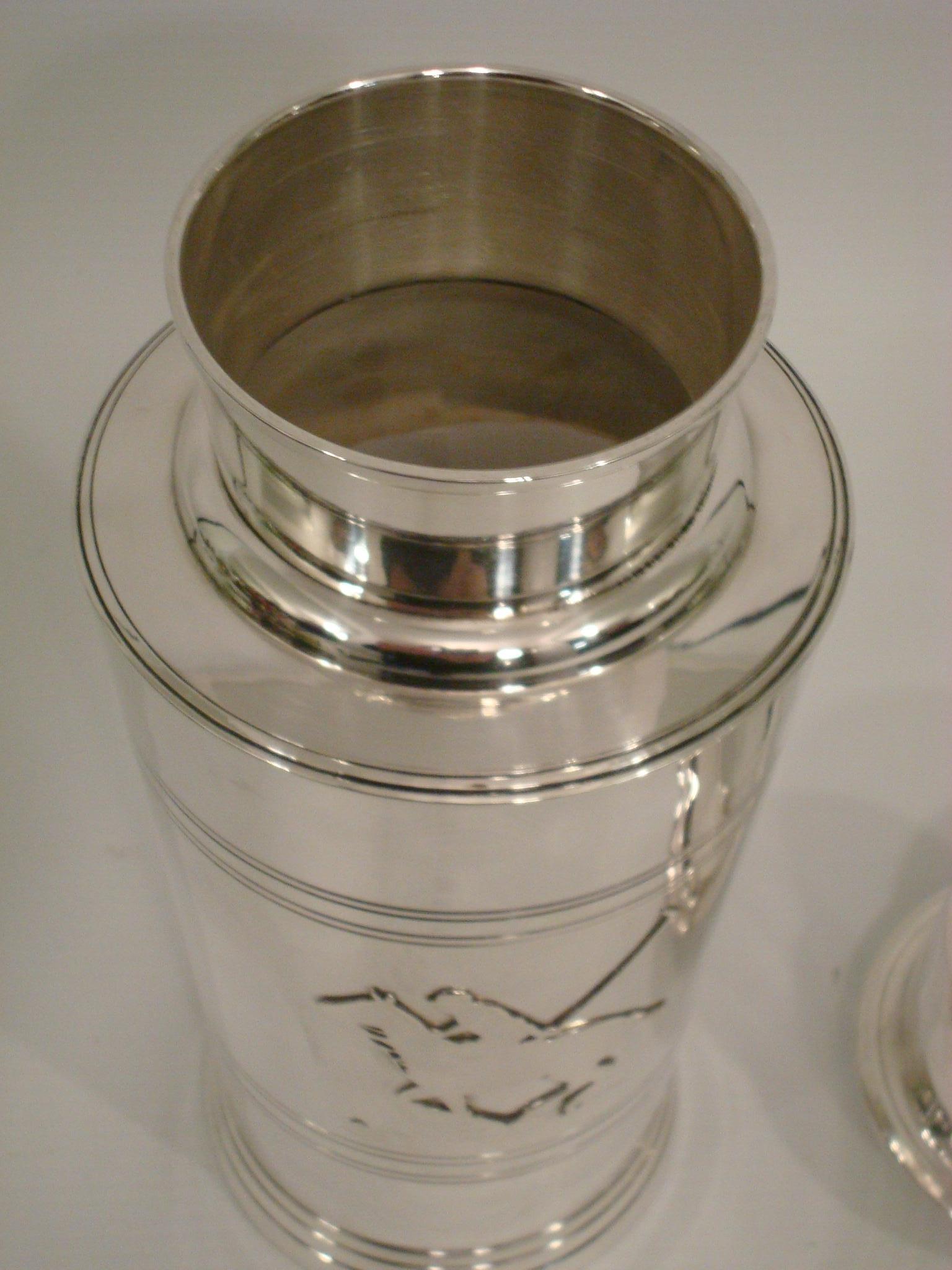 Art Deco Sterling Silver Polo / Horse Cocktail Shaker 1930´s Trophy / Cup 3