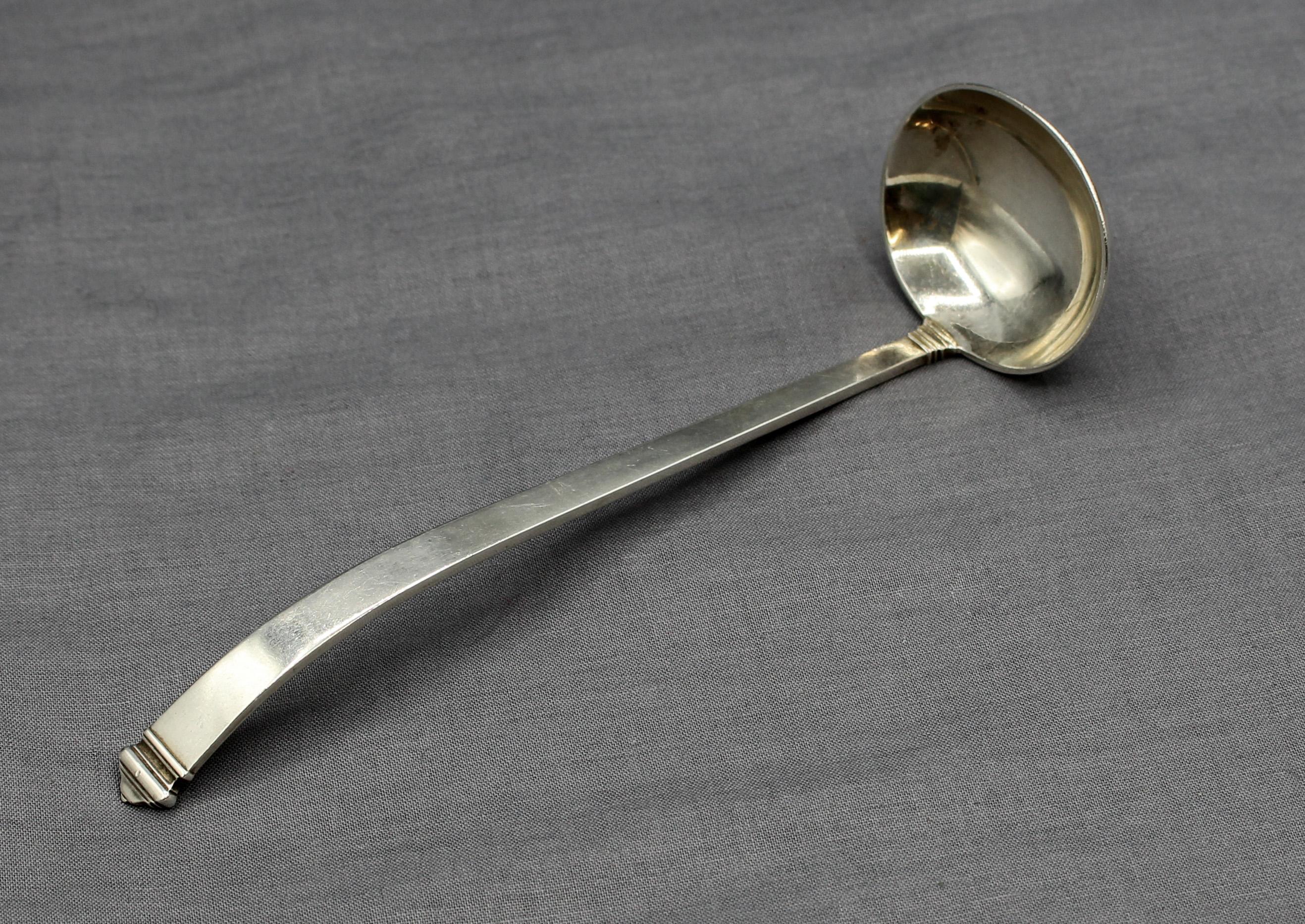 Art Deco sterling silver sauce ladle, 