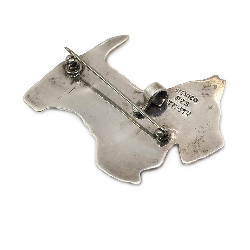 Art Deco Sterling Silver Scottie Brooch/Pendant In Good Condition For Sale In Atlanta, GA