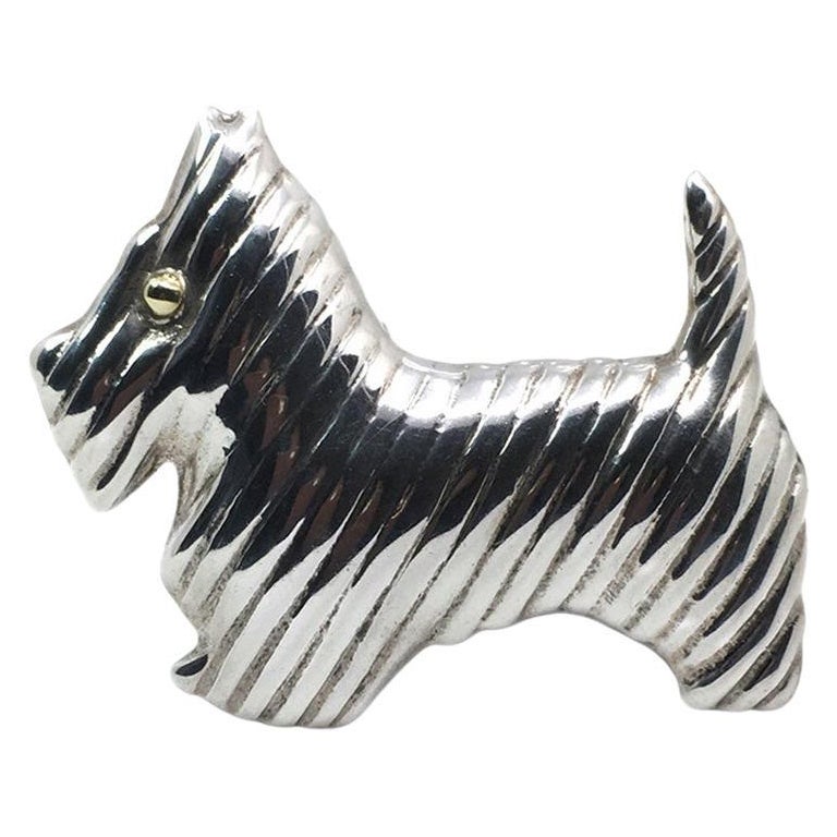 Art Deco Sterling Silver Scottie Brooch/Pendant