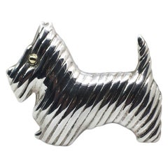 Art Deco Sterling Silver Scottie Brooch/Pendant