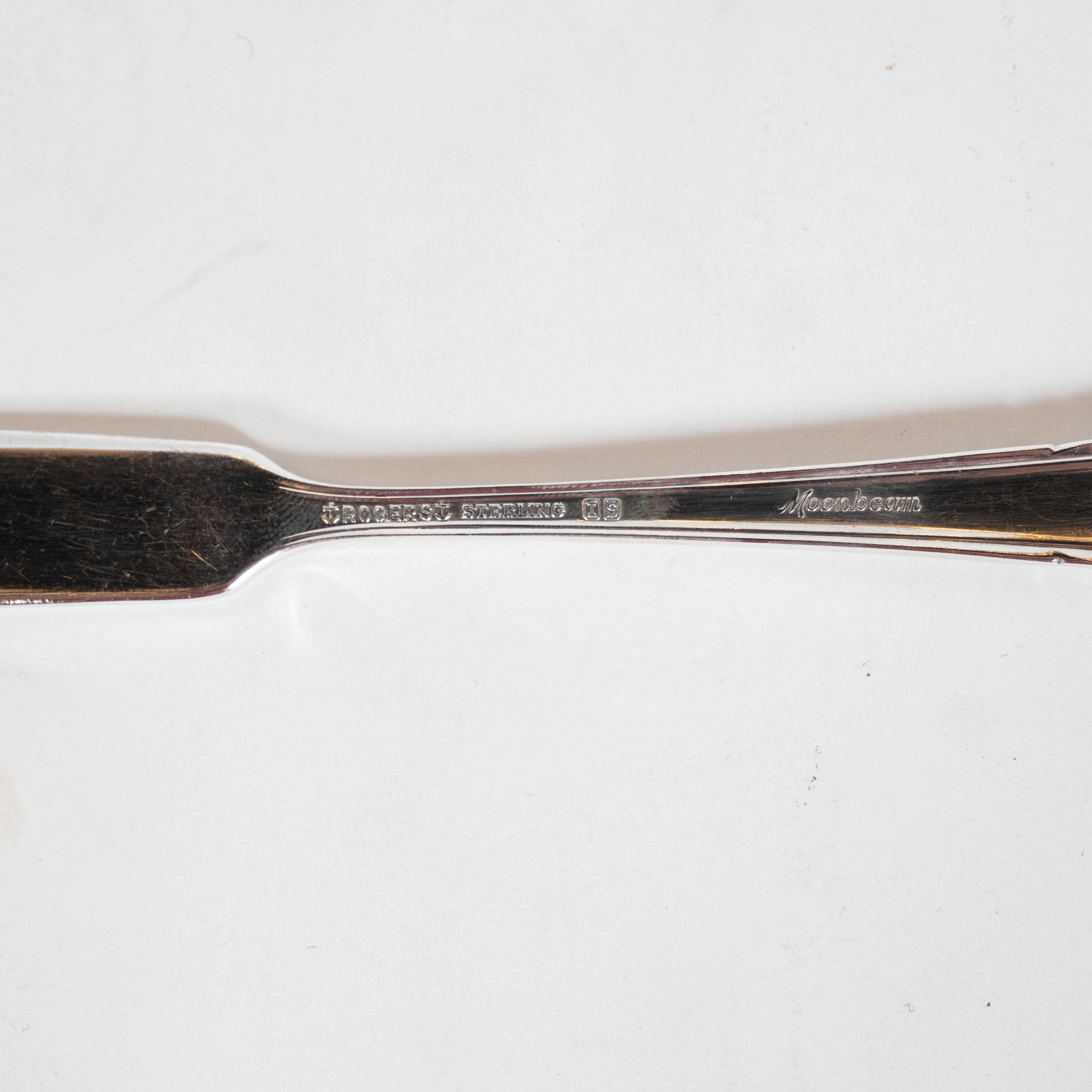 Art Deco Sterling Silver Service for Eight in Moonbeam Pattern by Rogers 3