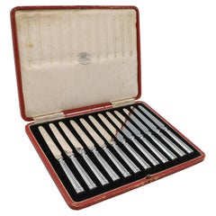 Art Deco Sterling Silver Set Of 12 Butter Knives 1932 Goldsmiths & Silversmiths