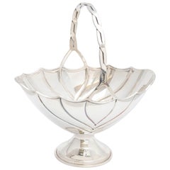 Art Deco Sterling Silver Table Basket on Pedestal Base