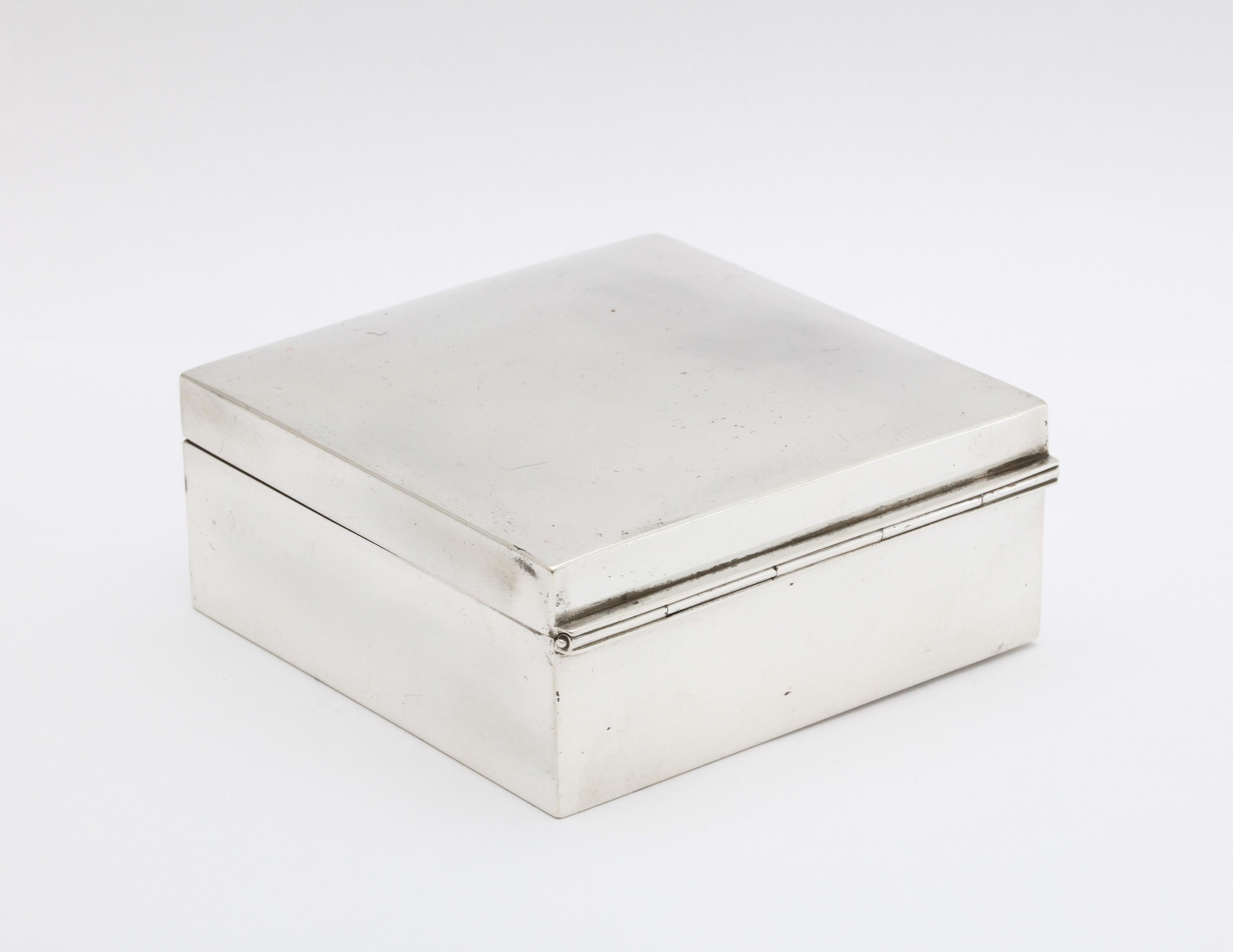 American Art Deco Sterling Silver Table Box with Hinged Lid by Shreve & Co.