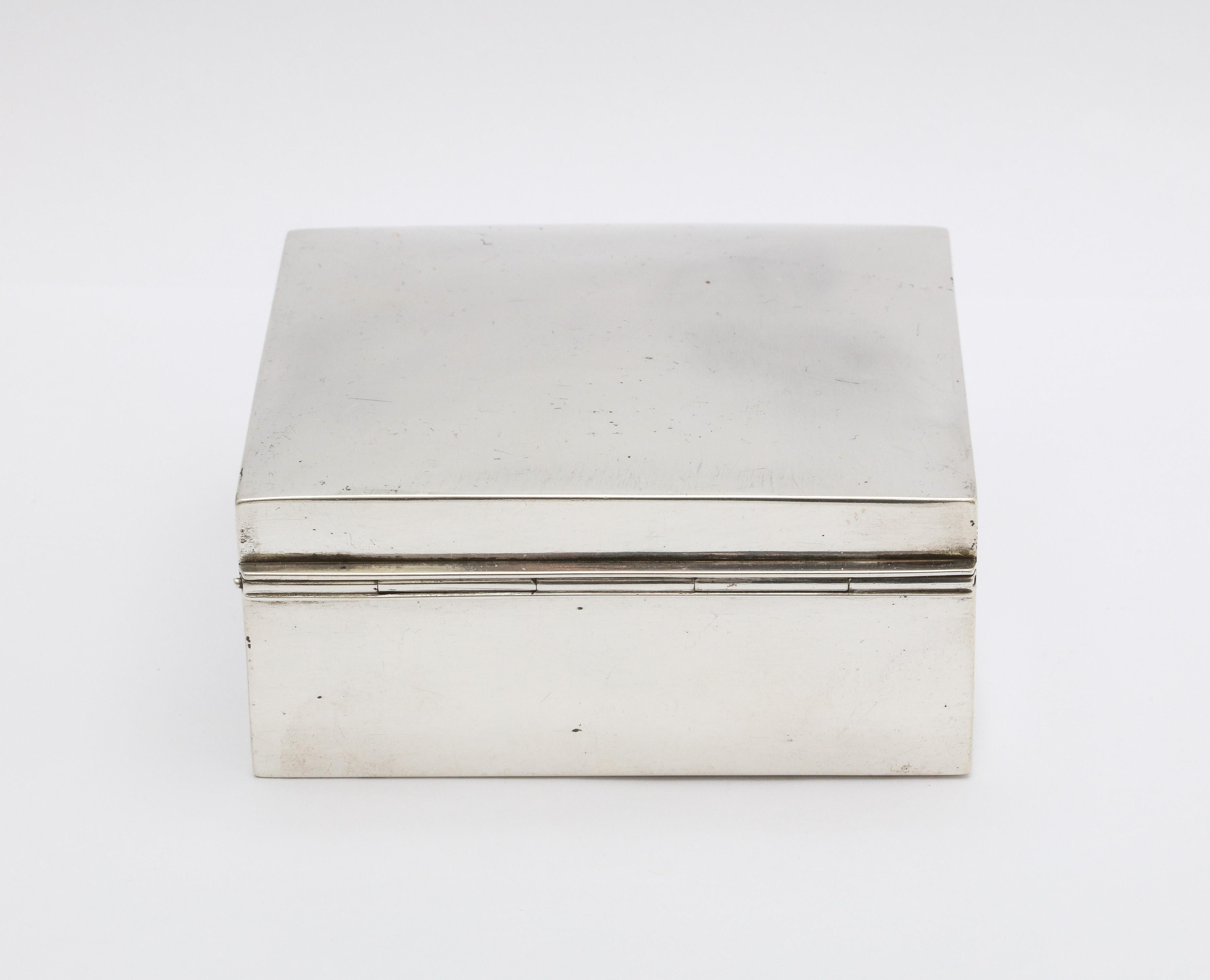 Gilt Art Deco Sterling Silver Table Box with Hinged Lid by Shreve & Co.