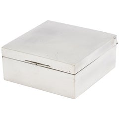 Art Deco Sterling Silver Table Box with Hinged Lid by Shreve & Co.