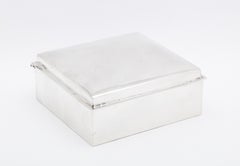 Art Deco Sterling Silver Table Box with Hinged Lid