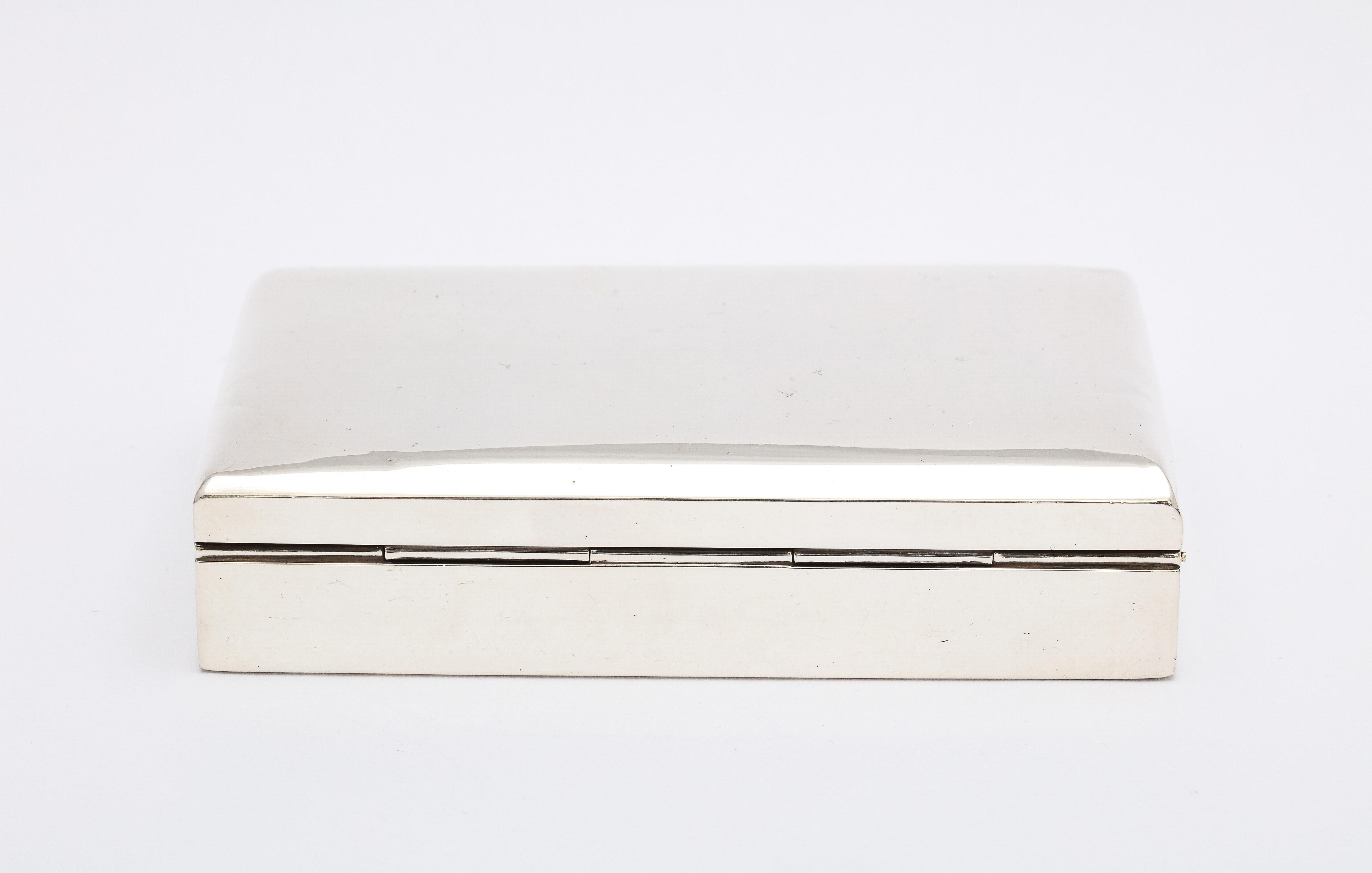 Early 20th Century Art Deco Sterling Silver Table Box with Hinged Lid