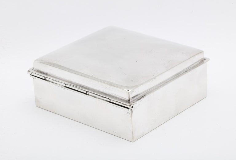 Art Deco Sterling Silver Table Box with Hinged Lid For Sale 1