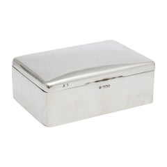 Art Deco Sterling Silver Table Box with Hinged Lid