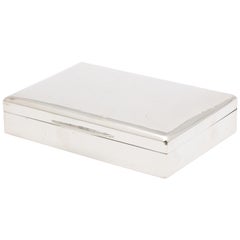 Art Deco Sterling Silver Table Box with Hinged Lid