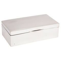 Caja de mesa Art Déco de plata de ley con tapa abatible