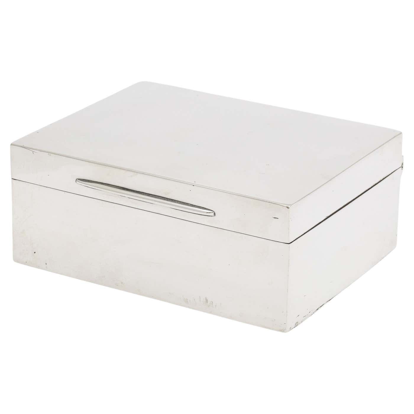 Art Deco Sterling Silver Table Box with Hinged Lid at 1stDibs