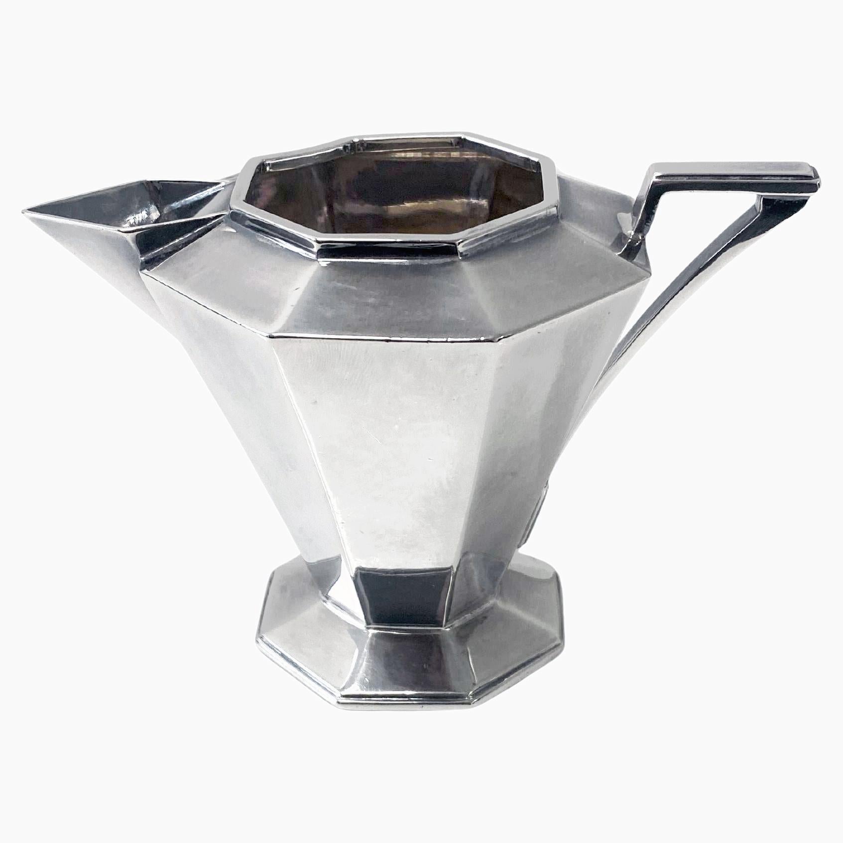 Art Deco Sterling Silver Tea Coffee Set English 1931 For Sale 4