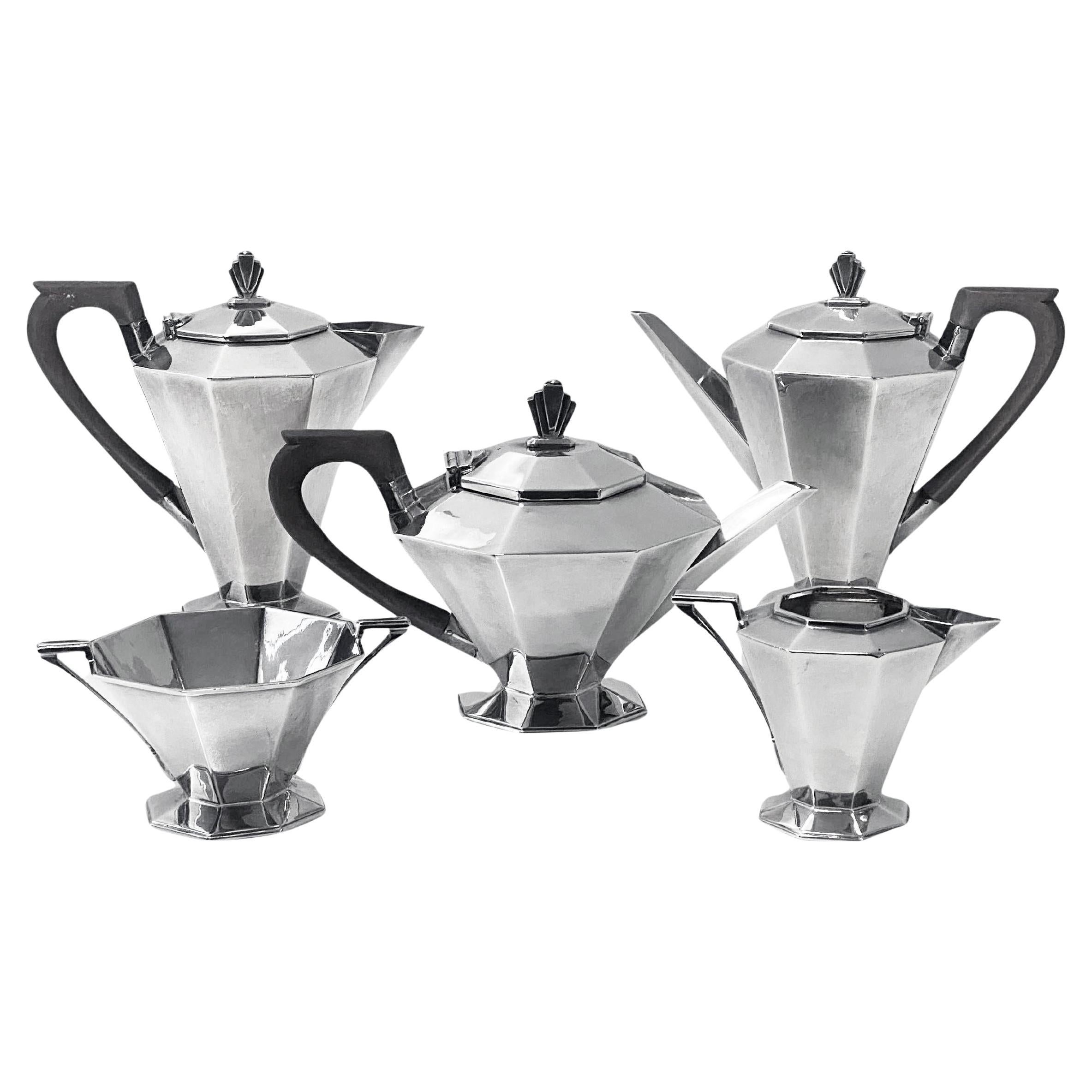Art Deco Sterling Silver Tea Coffee Set English 1931