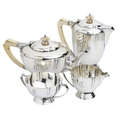 Servizio da tè in argento Sterling Art Deco di H. Pidduck & Sons