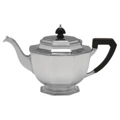 Art Deco Sterling Silver Tea Set by Mappin & Webb, Sheffield, 1946