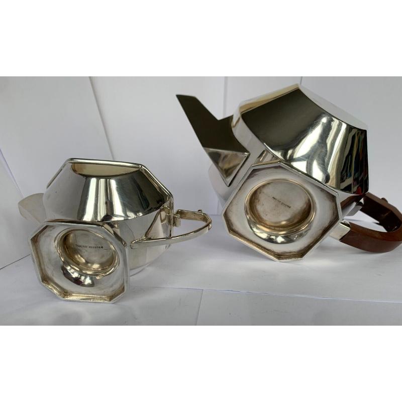 Art Deco Sterling Silver Teapot and Milk Jug by Ernest W Haywood, 1933 For Sale 1