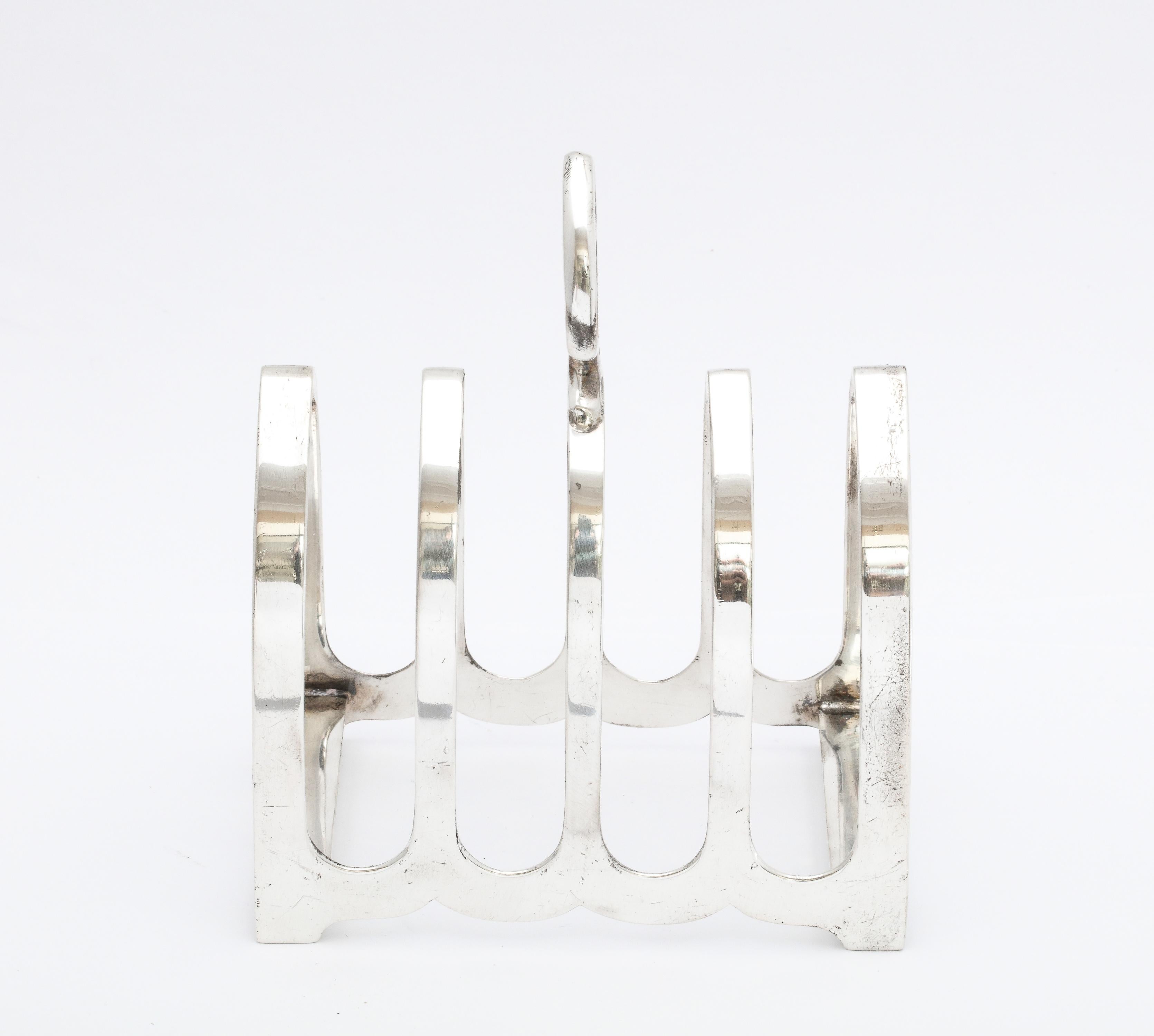 Art Deco Sterling Silver Toast Rack, Richard Woodman Burbridge for Harrods For Sale 8