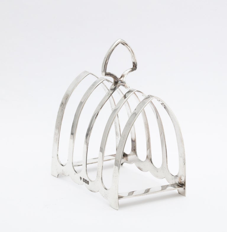 Art Deco Sterling Silver Toast Rack, Richard Woodman Burbridge for Harrods For Sale 2
