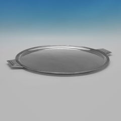 Art Deco Sterling Silver Tray by H. G. Murphy, London, 1932 - 71 troy ounces