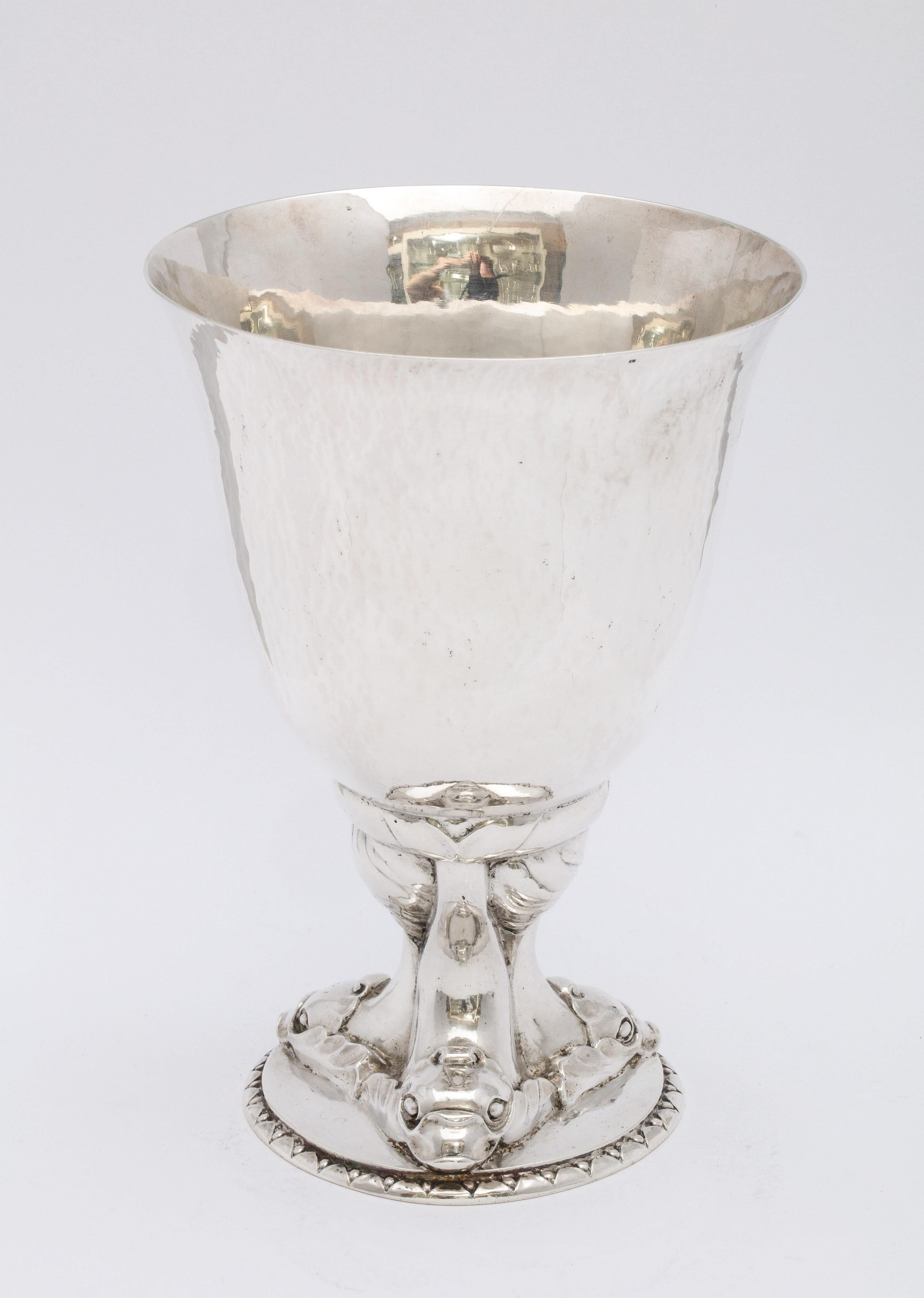 Hammered Art Deco Sterling Silver Vase by Georg Jensen